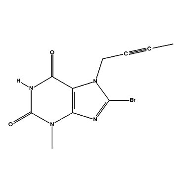 8-bromo-7-(but-2-ynyl)-3-methyl-1H-purine-2,6(3H,7H)-dione